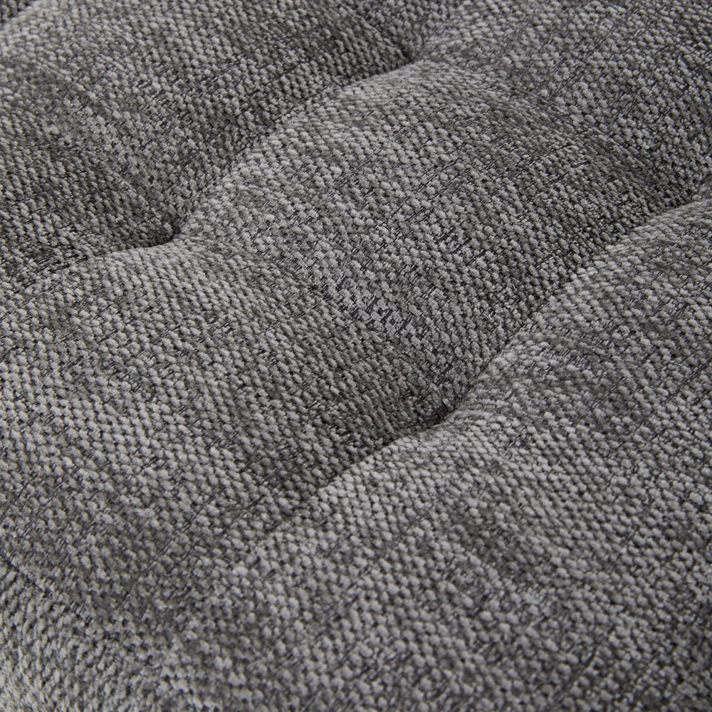 Living and Home Grey Chenille Button Tufted Square Footstool Image 4