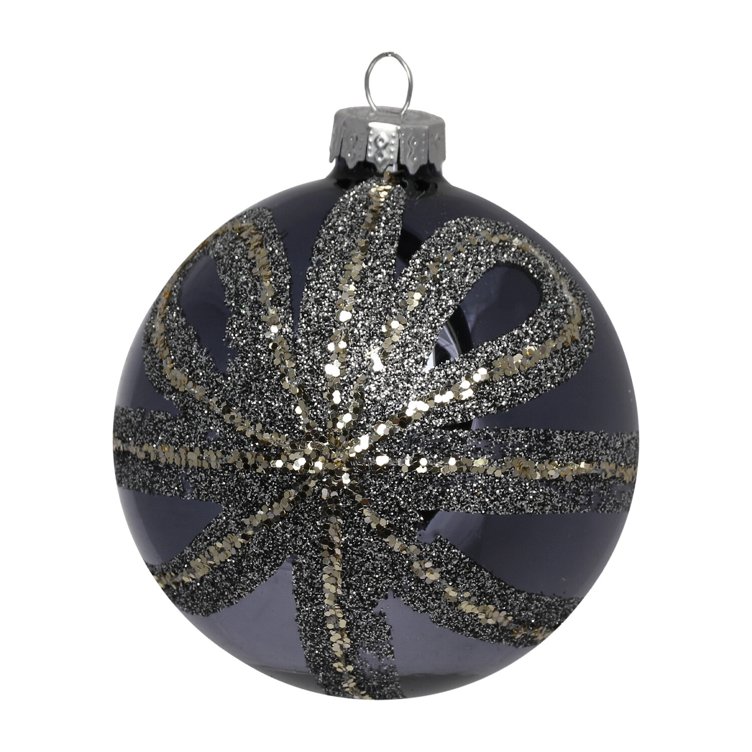 Midnight Fantasy Navy and Silver Bead Bauble Image 2
