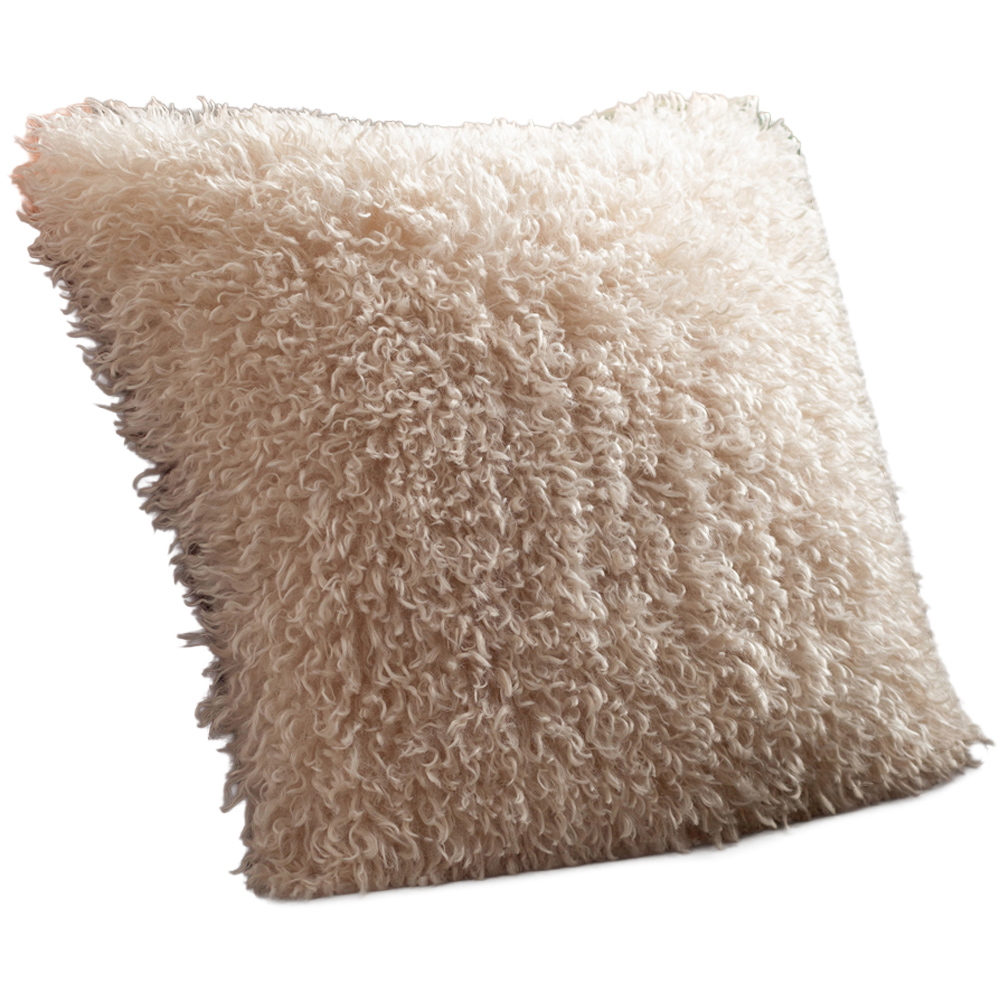 Furn Rowan Natural Faux Fur Reversible Cushion 50 x 50cm Image 1