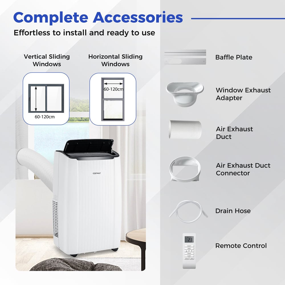 Costway White 12000 BTU 4 in 1 Smart Portable Air Conditioner Image 7