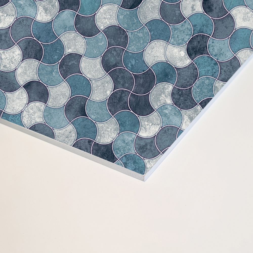 Wetwall Alloy Blue Scallop Splashback 400 x 250mm Image 3