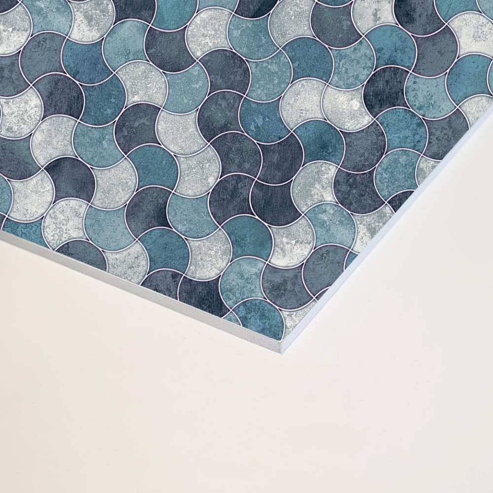 Wetwall Alloy Blue Scallop Splashback 600 x 250mm Image 3