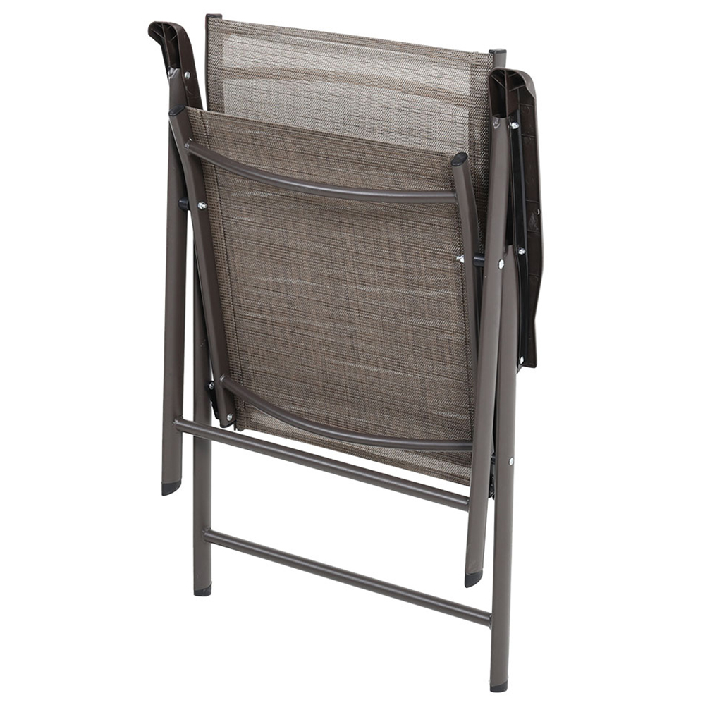 Living and Home Set of 4 Brown Metallic-Frame Foldable Chair Image 6