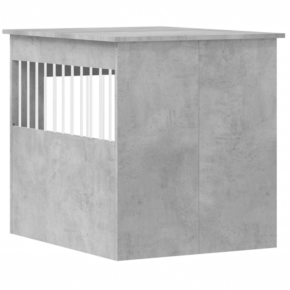 vidaXL Concrete Grey Processed Wood Dog Crate Furniture 64.5 x 80 x 71cm Image 8