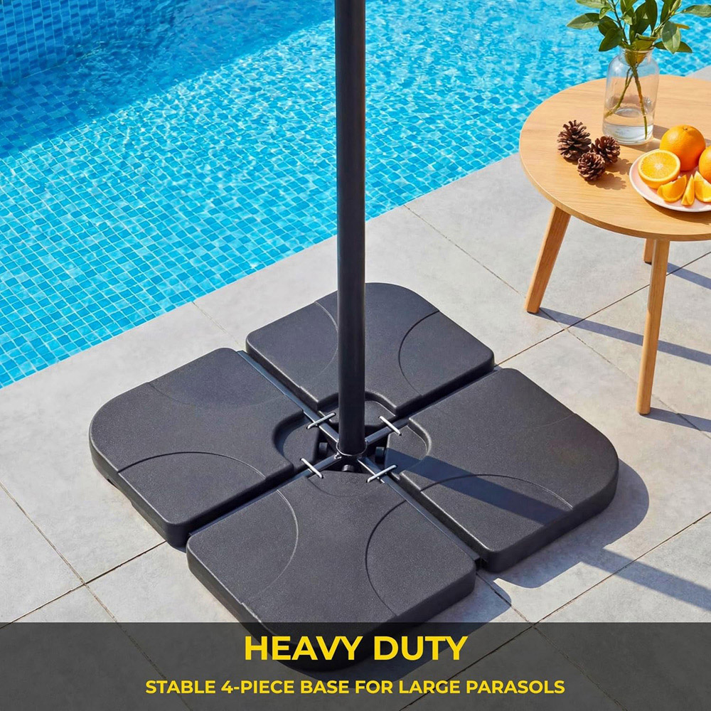 Shatchi 4 Piece Square Heavy Duty Fillable Parasol Base Image 4