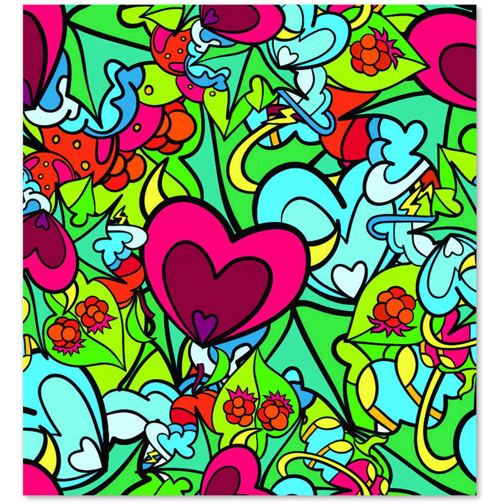 Warren Reed Designer Hippie Psychedelic Pattern Glass Kitchen Splashback 65 x 60cm Image 2