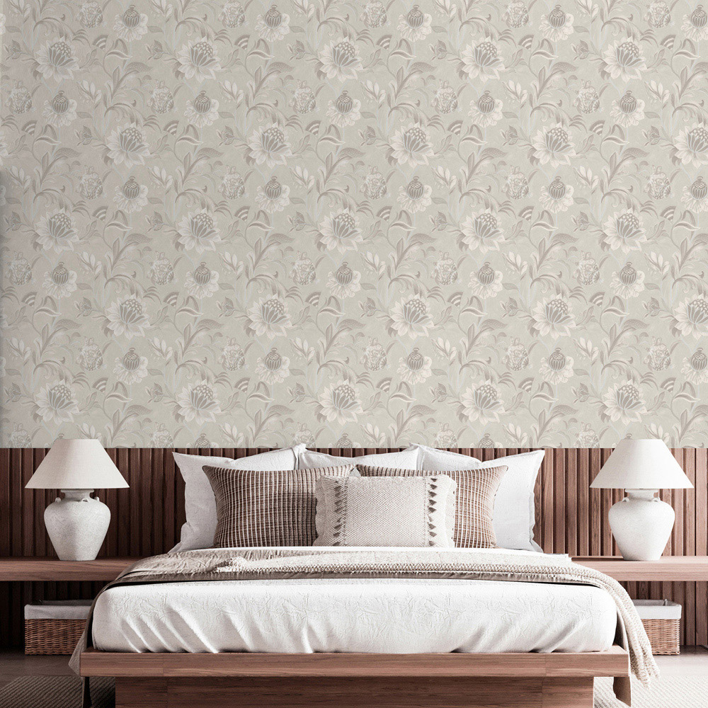 Holden Cecelia Jacobean Dove Grey Wallpaper Image 3