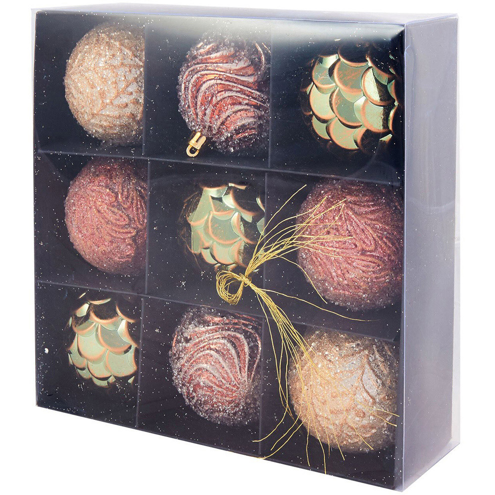 Set of 9 Blushing Ballroom Bauble Pack - Pink Image 2