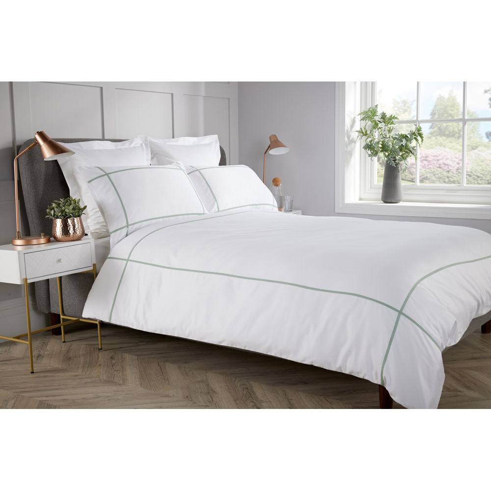 Bellissimo Home Double Sage Criss Cross 400 Thread Count Duvet Set Image 2