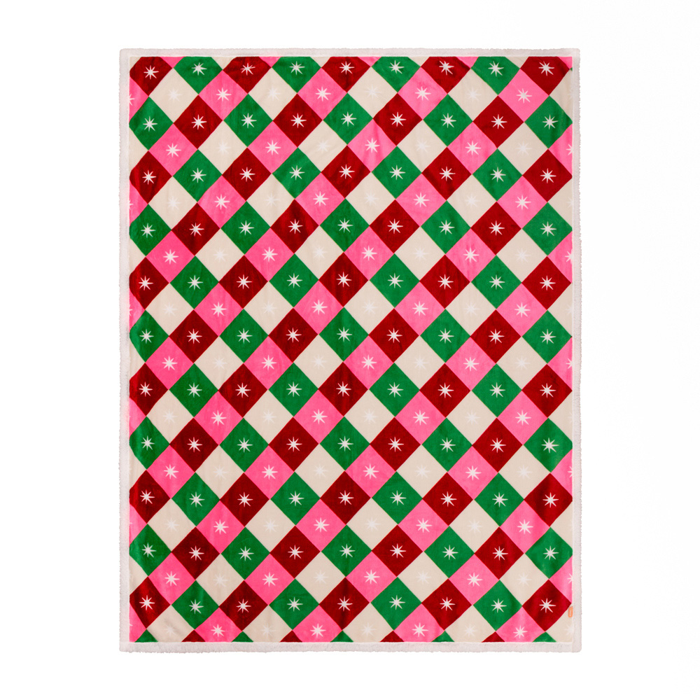 Furn Multicolour Star Sherpa Fleece Reversible Throw 140 x 180cm Image 3