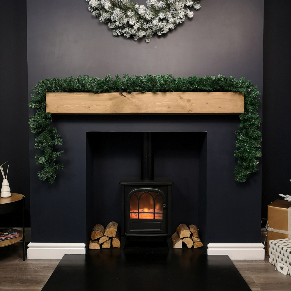 Samuel Alexander Plain Green Christmas Garland with 260 Tips 270cm Image 3