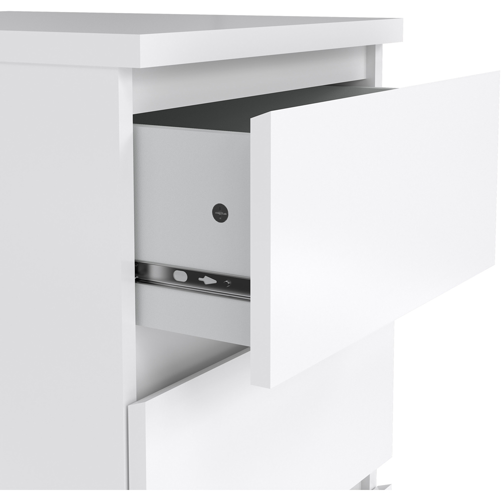 Florence 3 Drawer White High Gloss Bedside Table Image 5