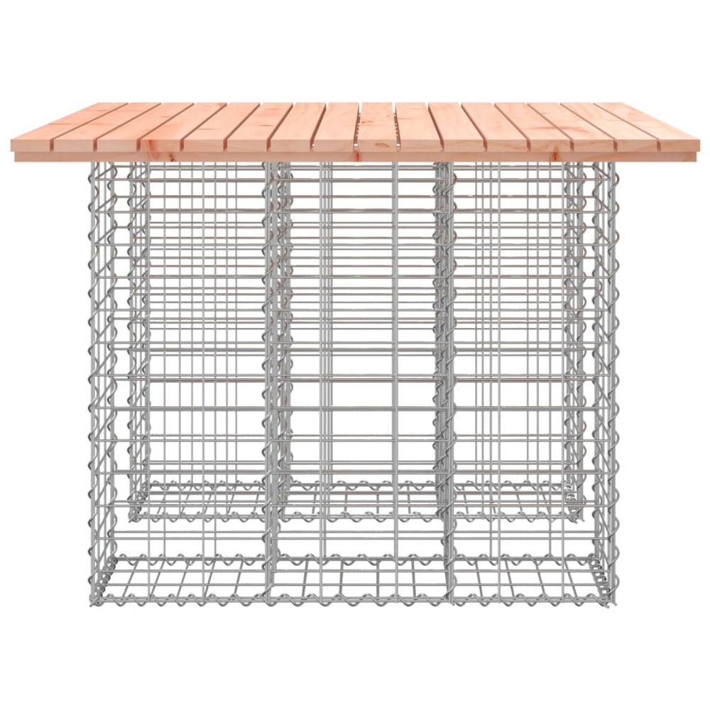 vidaXL Natural Solid Douglas Wood Gabion Design Garden Table 102 x 100 x 72cm Image 3