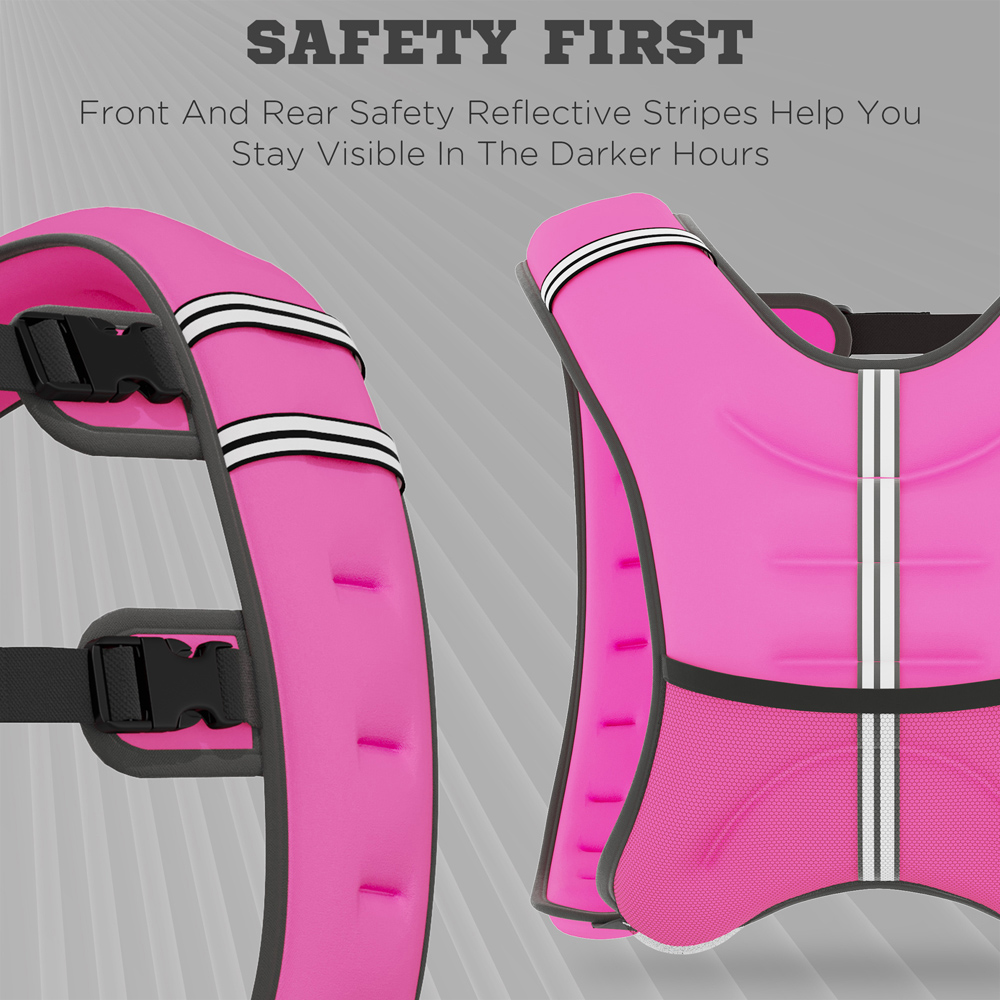 Soozier 8kg Adjustable Weighted Vest with Straps Pocket and Reflective Strips Image 7