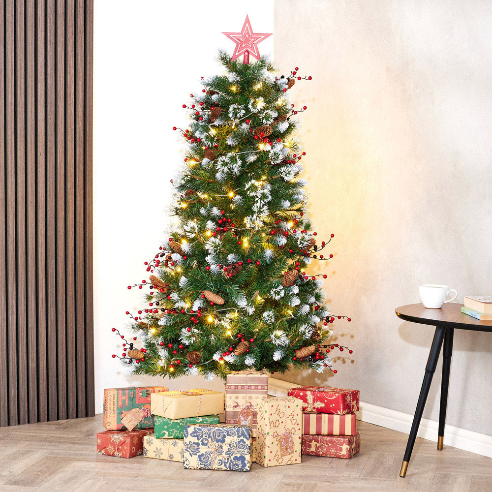SO Lisbon Pine Artificial Christmas Tree with Berries and Cones 6ft Image 2