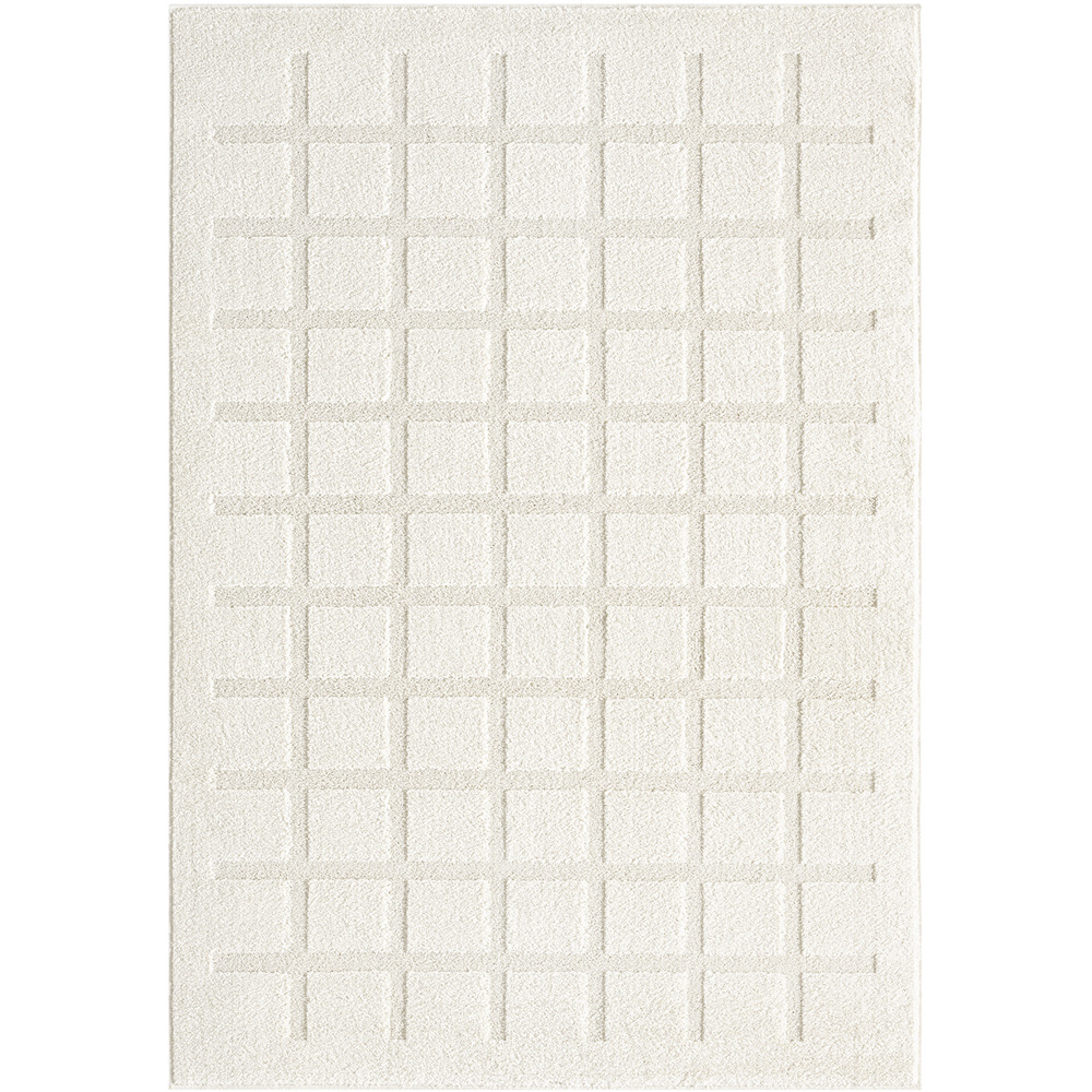Desire Rugs Aya Cream Embossed Cube Rug 80 x 150cm Image 1