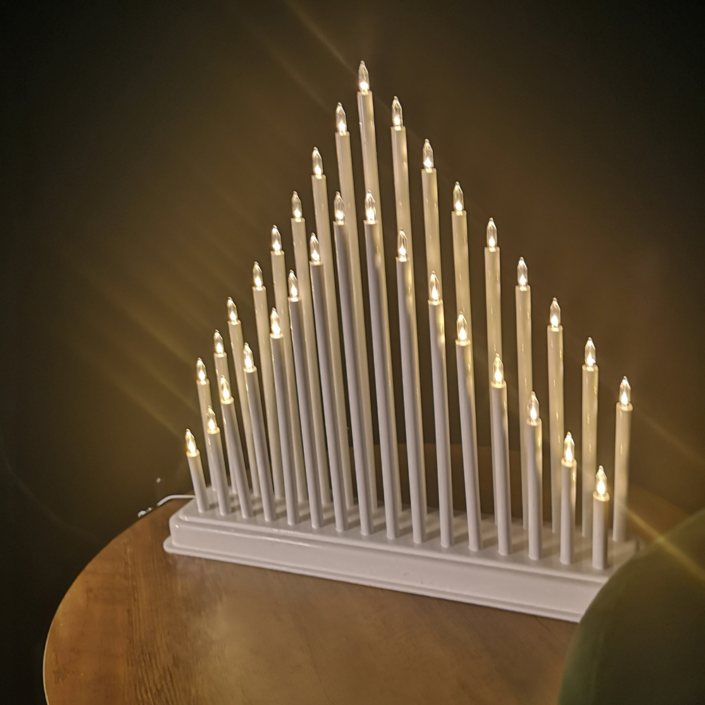 Samuel Alexander Warm White LED White Candle Bridge Christmas Decoration 34cm Image 5