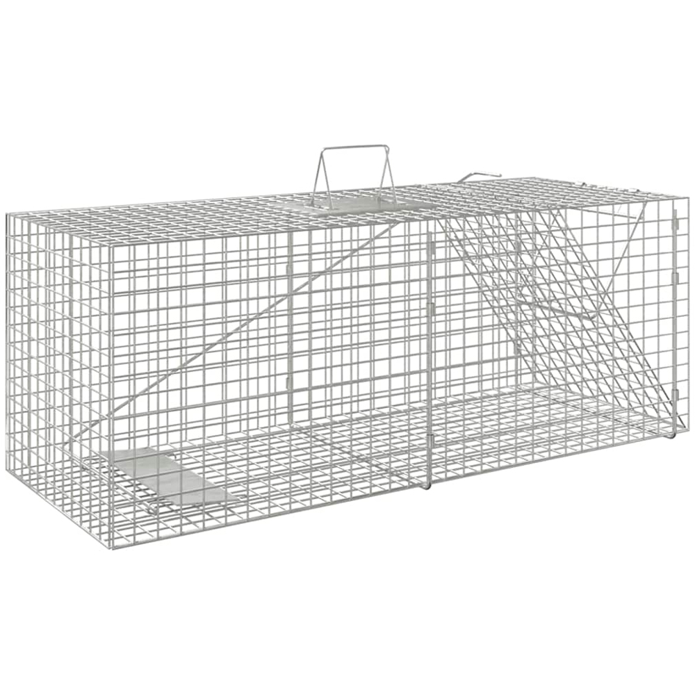 vidaXL Single Door Galvanised Iron Animal Cage Trap 64.5 x 25 x 26.5cm Image 4