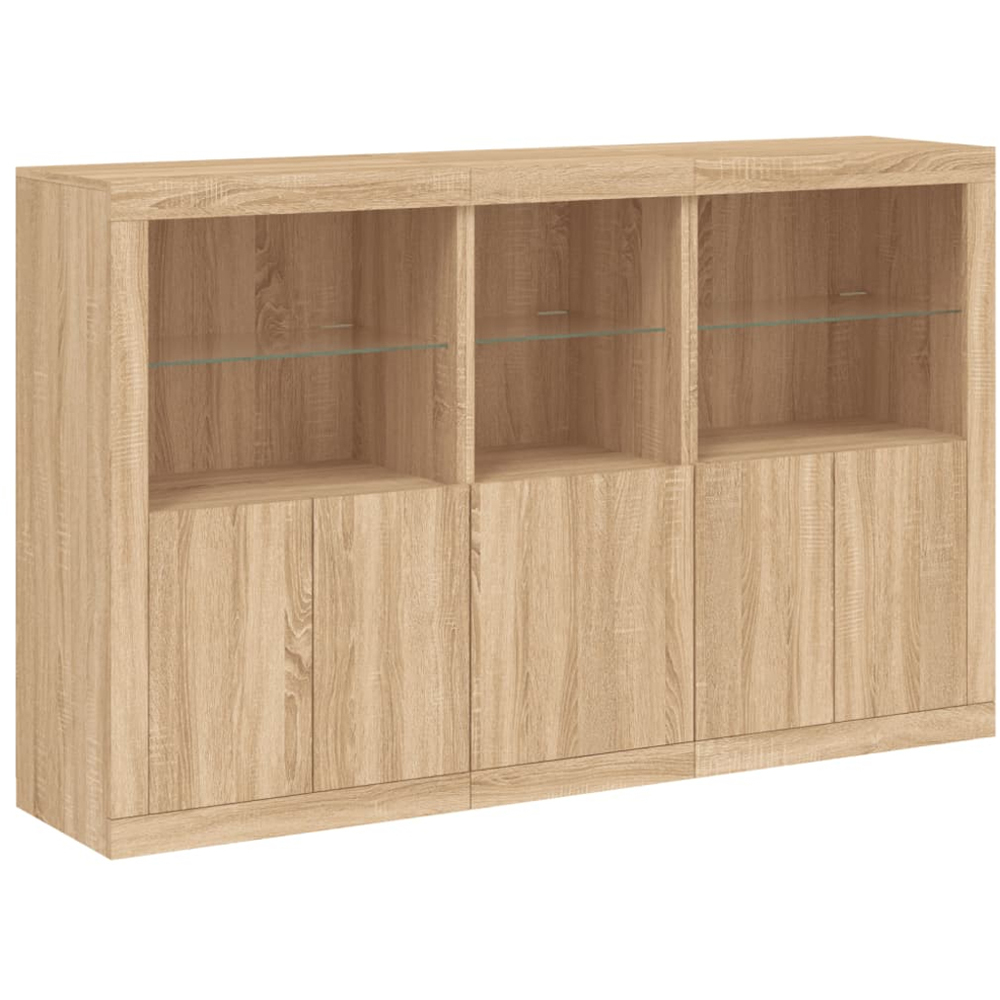 vidaXL 6 Door 6 Shelf Sonoma Oak Large Sideboard Image 3