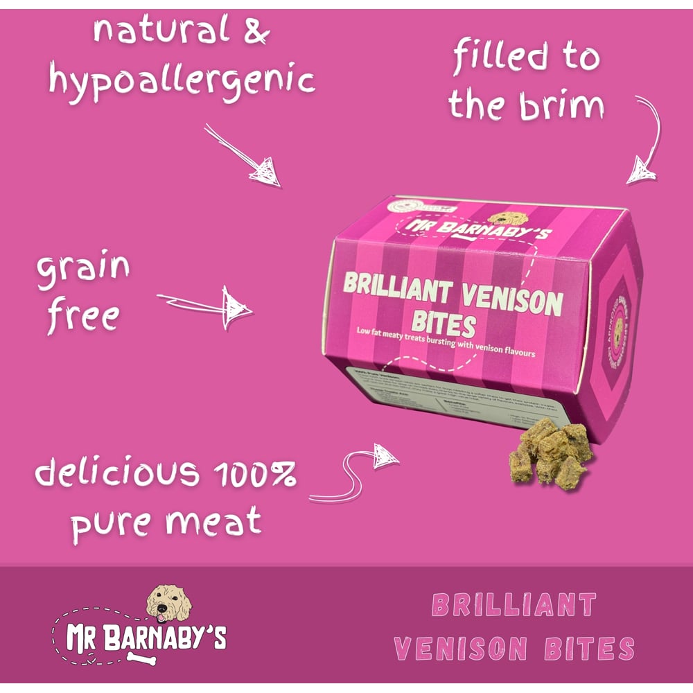 Mr Barnaby's Brilliant Venison Bites Dog Treats 6 Pack Image 3