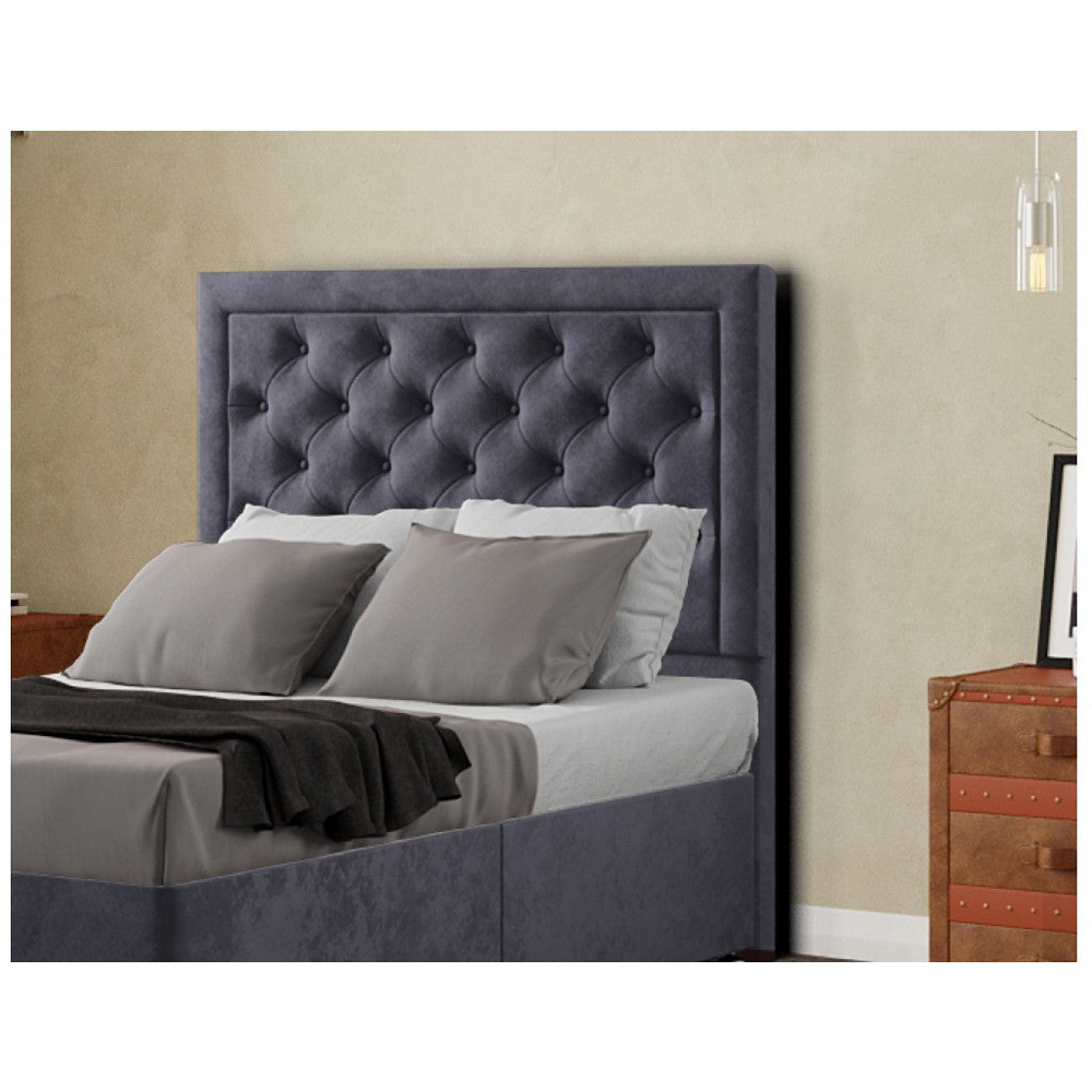 Eleganza Castle King Steel Plush Floor Standing Headboard Image 4