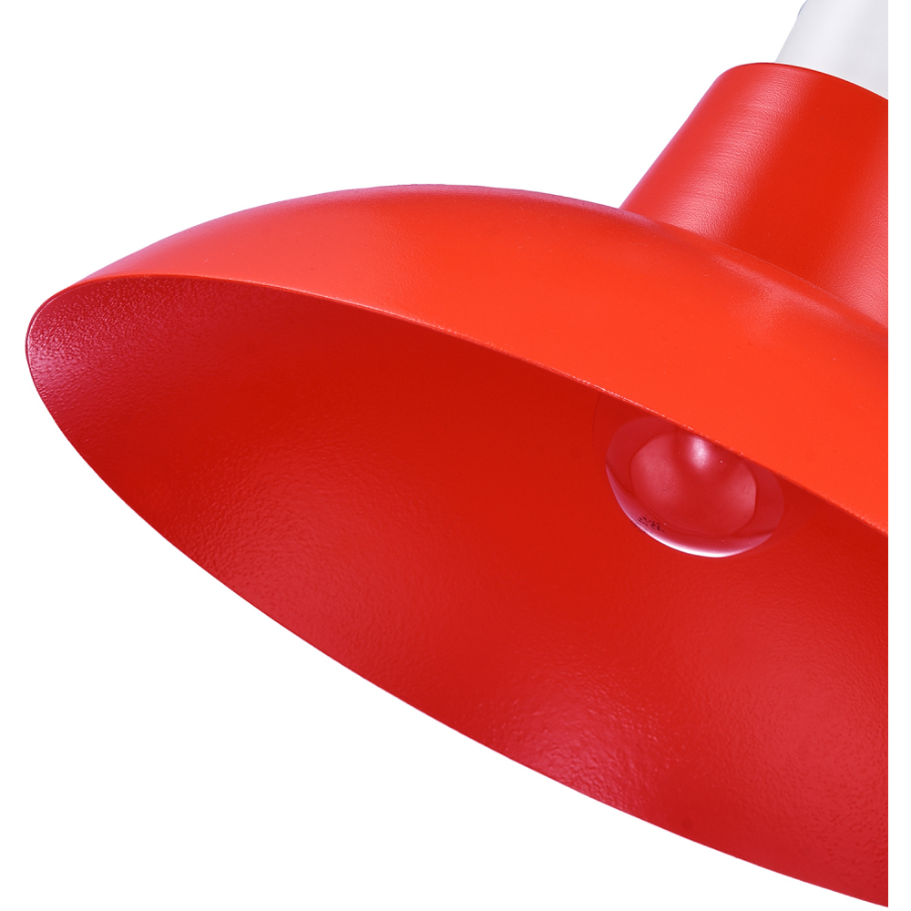 Happy Homewares Industrial Retro Design Matt Vibrant Red Curved Metal Pendant Shade Image 6