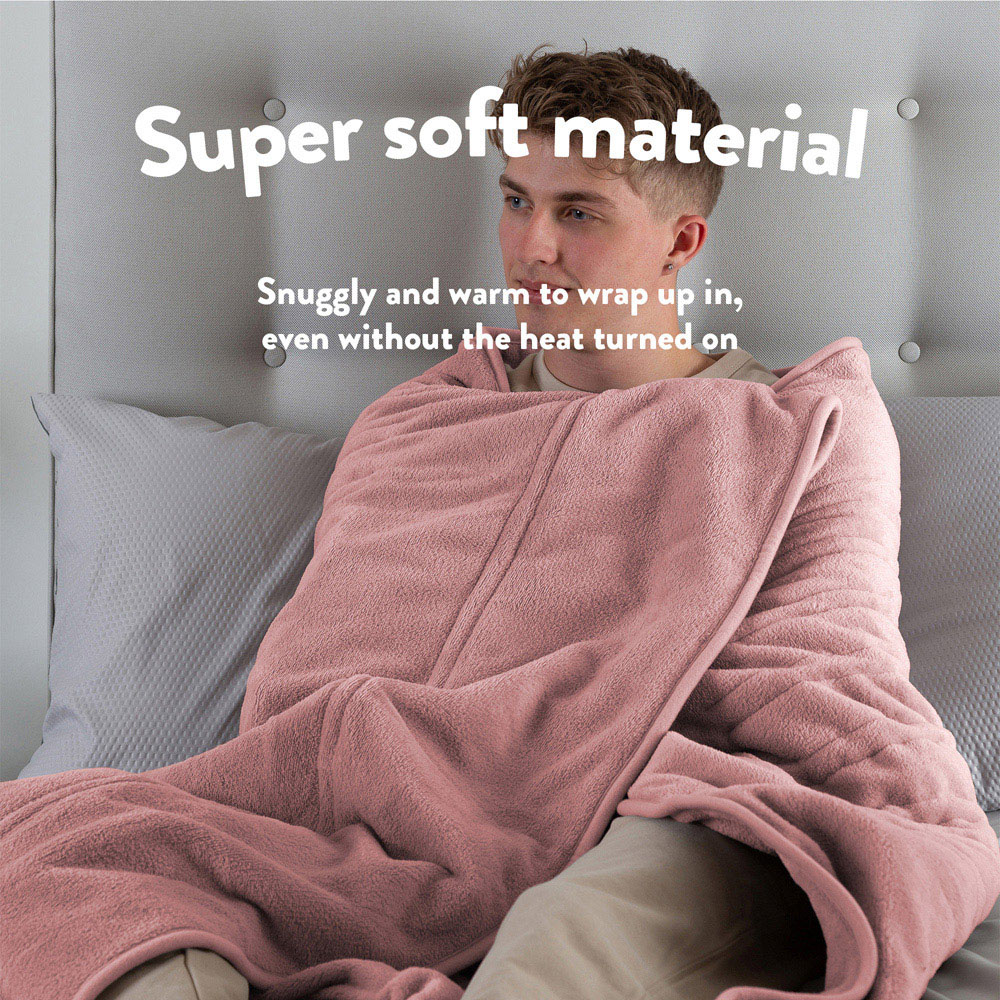 Slumberdown Comfy Hugs Rose Pink Soft Fleece Heated Throw 130 x 160cm Image 5