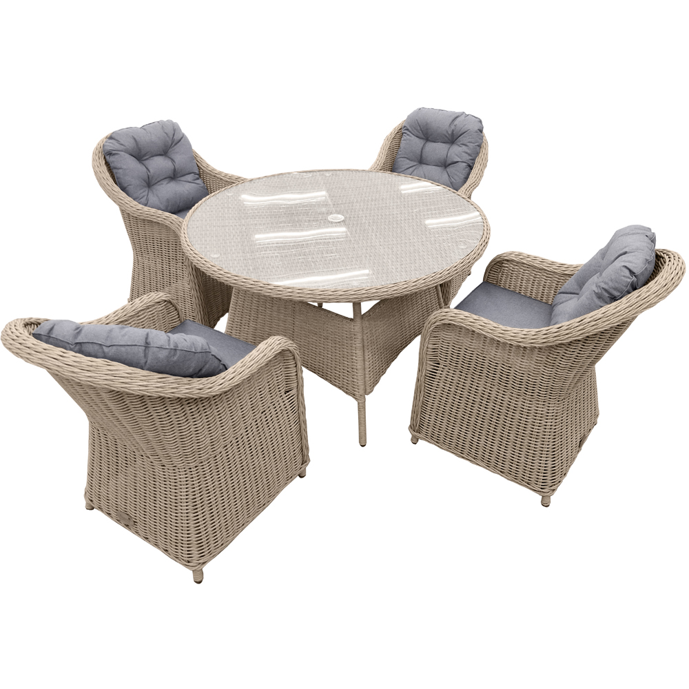 Oseasons Sicilia 4 Seater Rattan Dining Set Sandy Oak Image 2