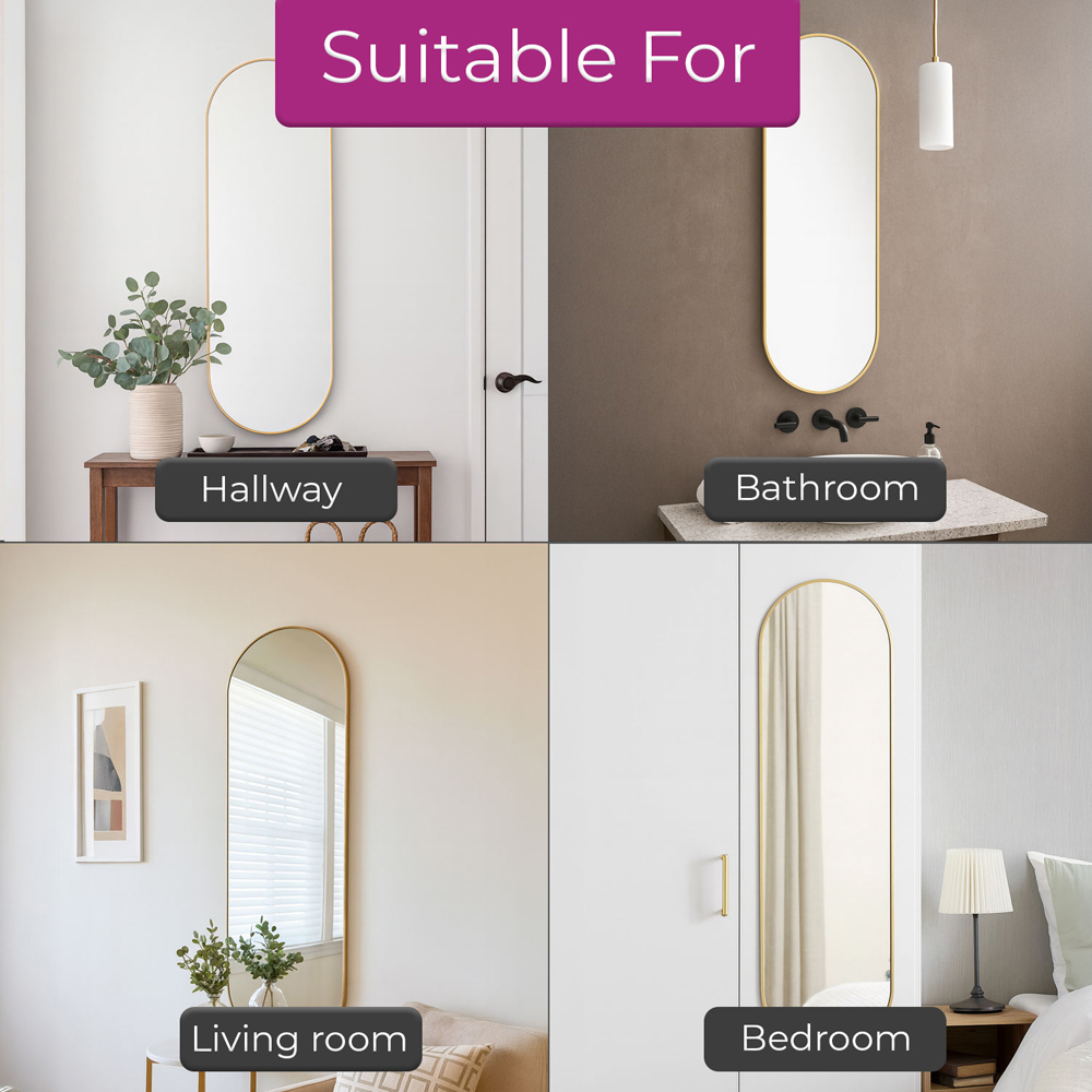 Neo Gold Metal Frame Full Length Wall Mirror 50 x 160cm Image 5