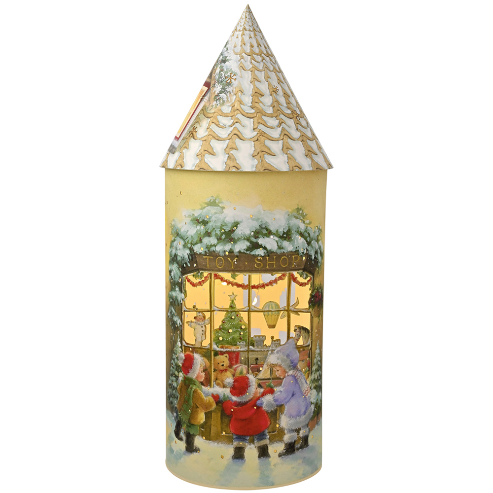 The Seasonal Gift Co Regal Tidings Toy Shop Round Large LED House Lantern 38cm Image 3