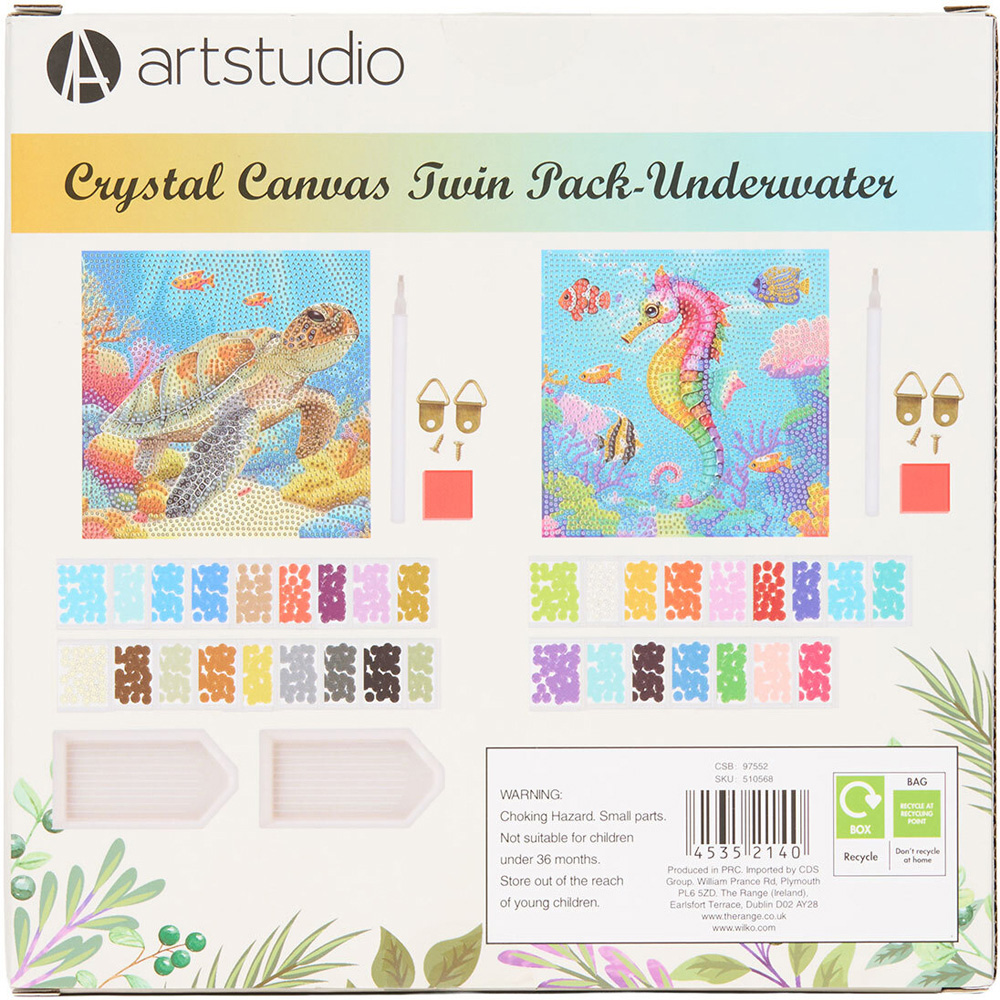 Pack of 2 Underwater Design Crystal Canvases Image 3