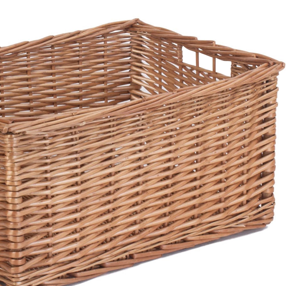 Red Hamper Small Double Steamed Open Wicker Storage Basket Image 2