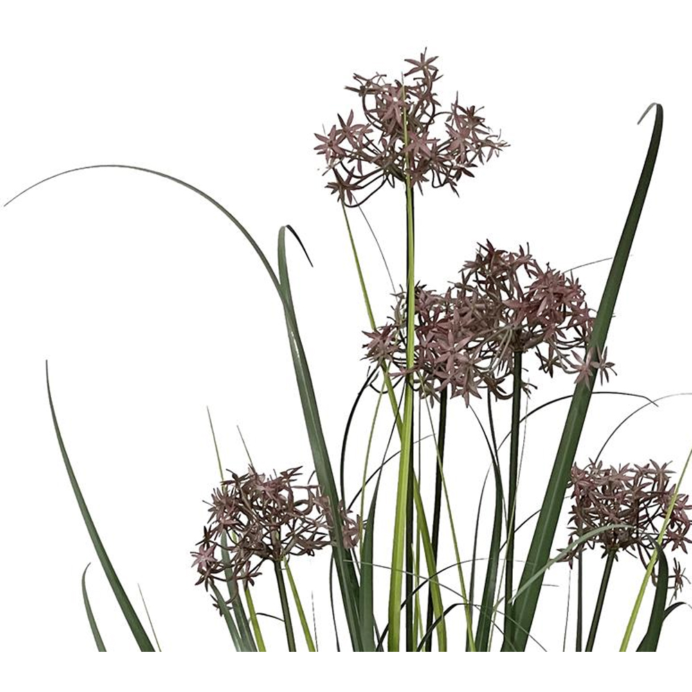 Leaf Grass with Flower Detail Artificial Plant in Pot 3ft Image 3