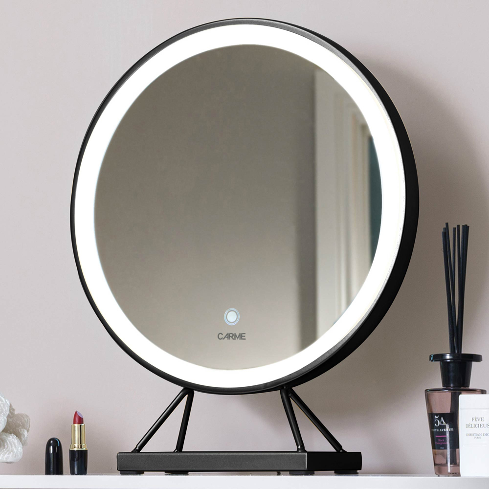 CARME Home Belle LED Black Medium Frame Touch Sensor Light Mirror Image 5
