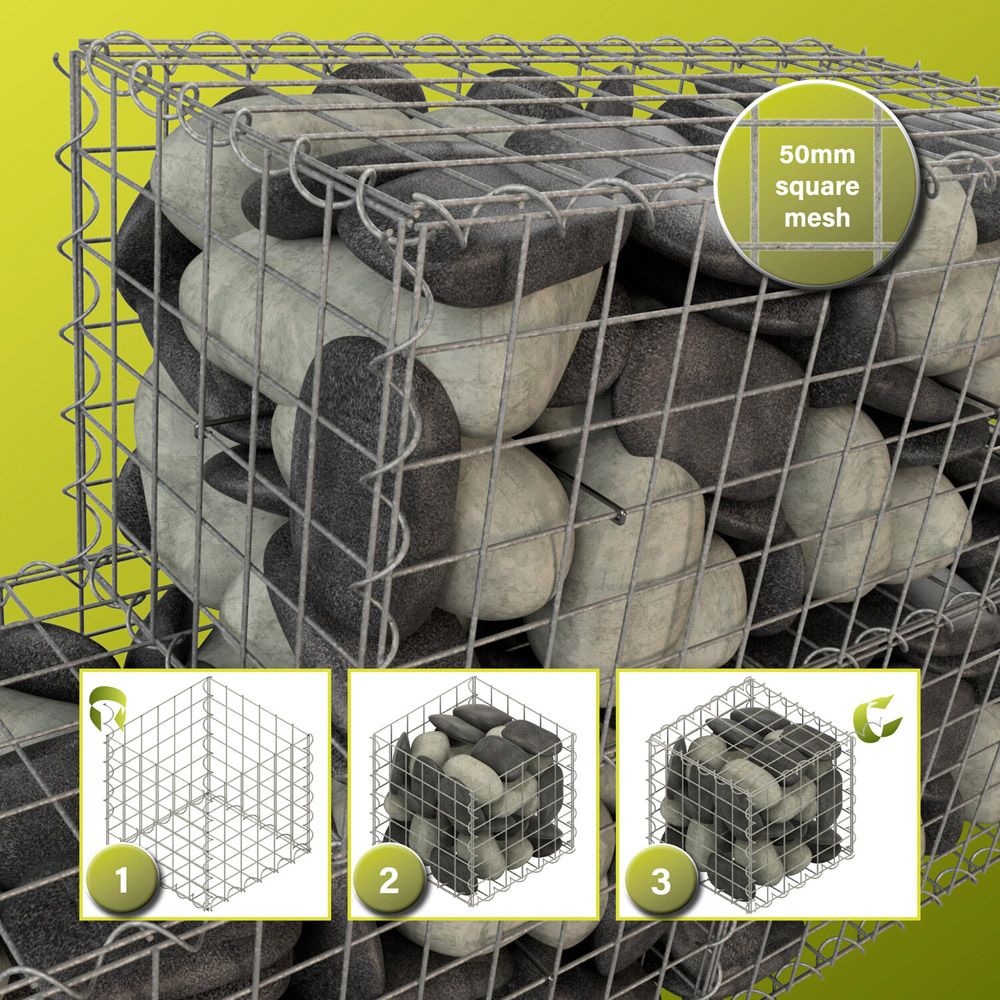 Galvanised Wire Mesh Gabion Cube Image 5