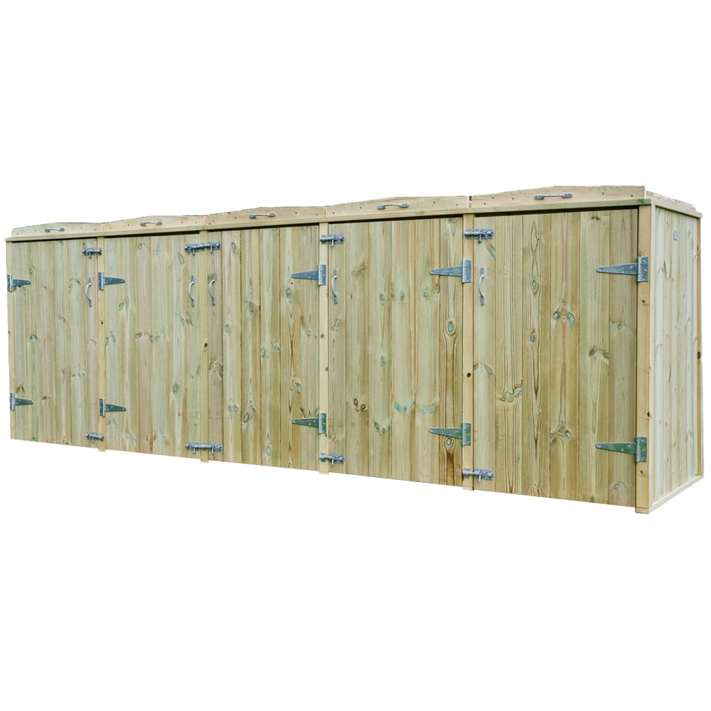 The Garden Village Shireburn 6 Recycle Box 2 Wheelie Bin Shed Image 1