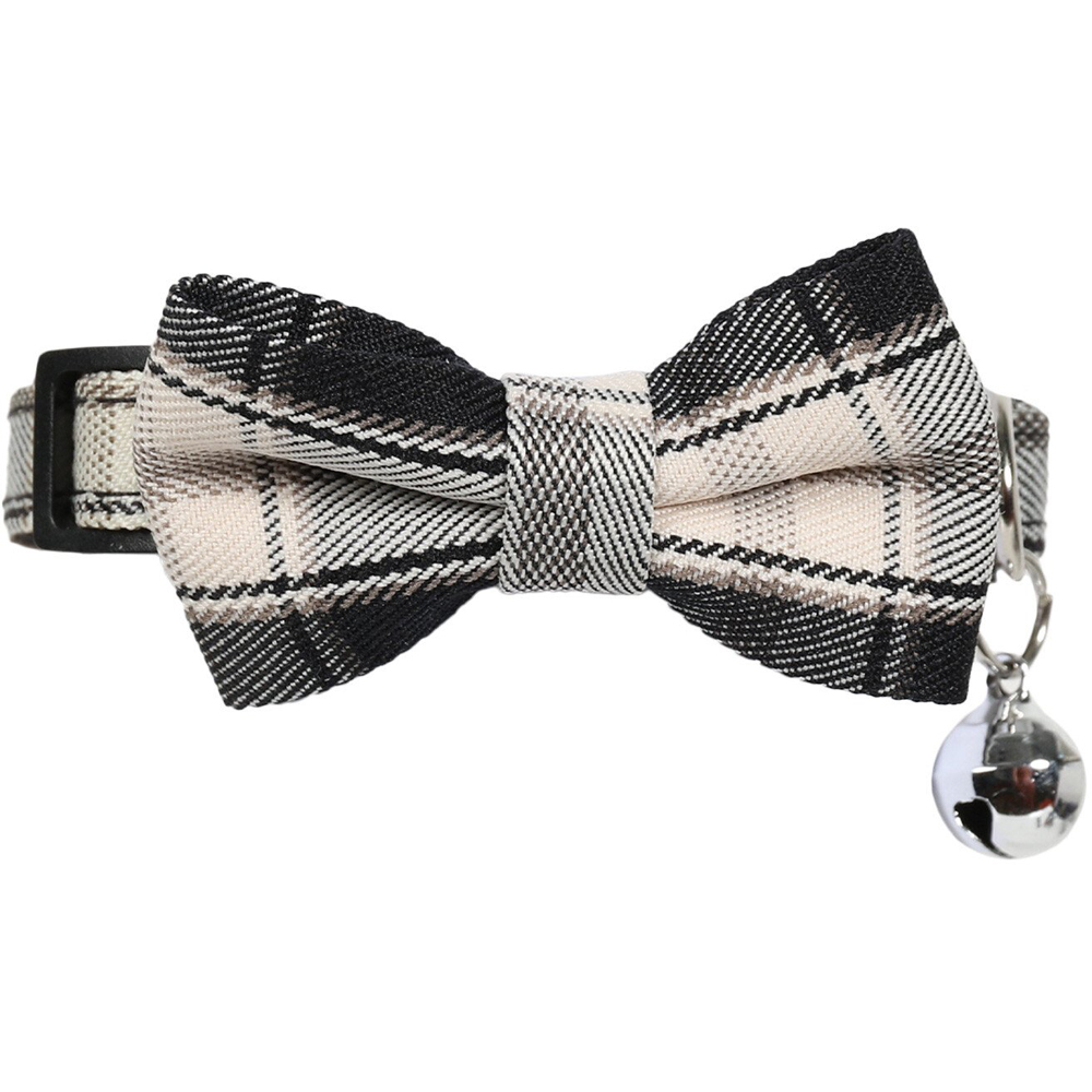 Bowtie Cat Collar - Black Plaid Image 2
