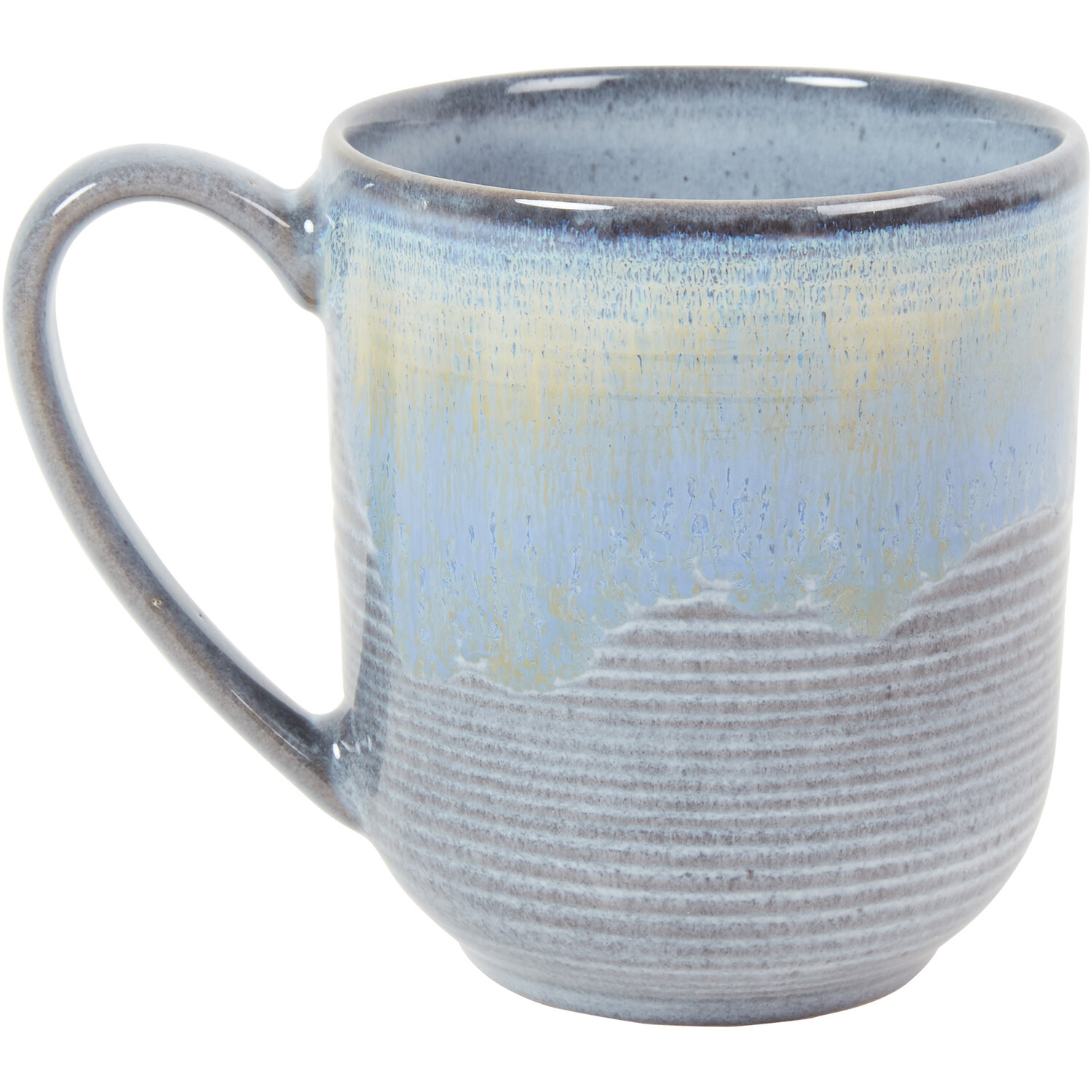 Two Tone Reactive Glaze Mug - Grey & Blue Image 3