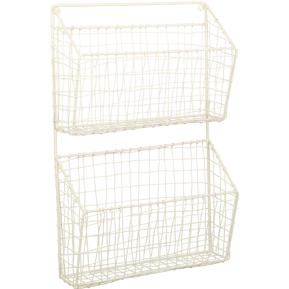 Dibor 2-Tier Cream Wall Mounted Storage Rack Image 1
