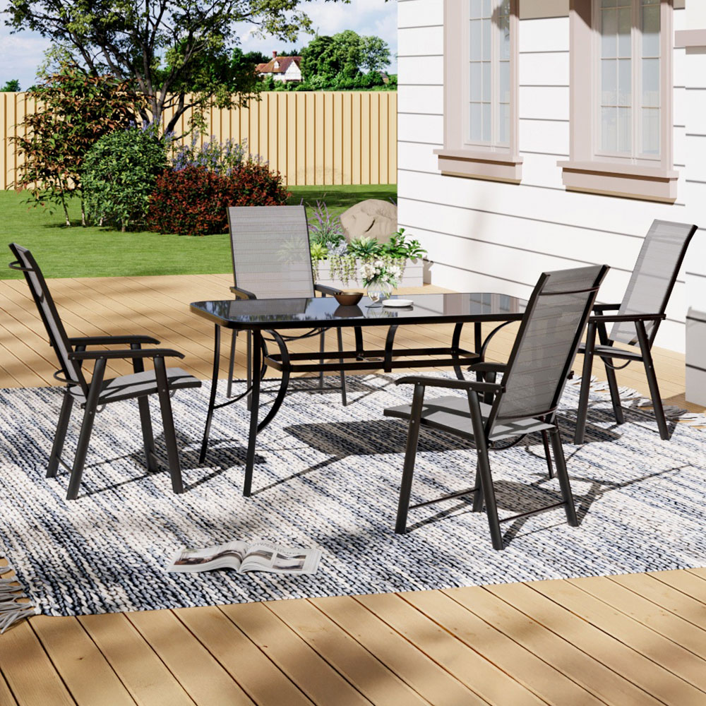 Living and Home Foldable 4 Seater Patio Set Image 1