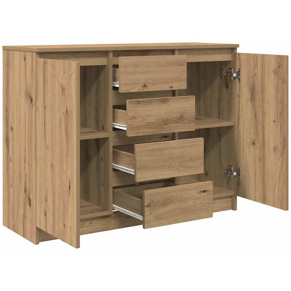 vidaXL 2 Door 4 Drawers Artisan Oak Sideboard Image 5