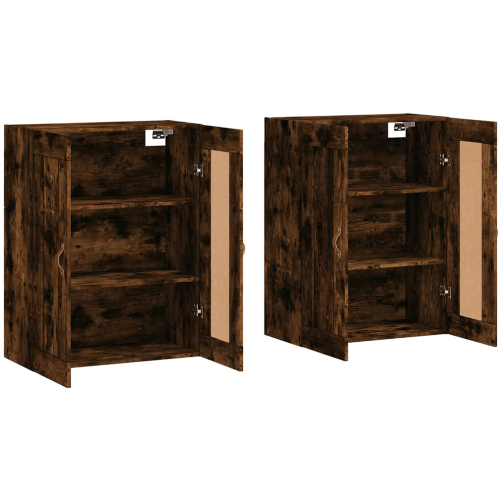 vidaXL 2 Door Brown Smoked Oak Wall Mounted Cabinet 2 Pack Image 3