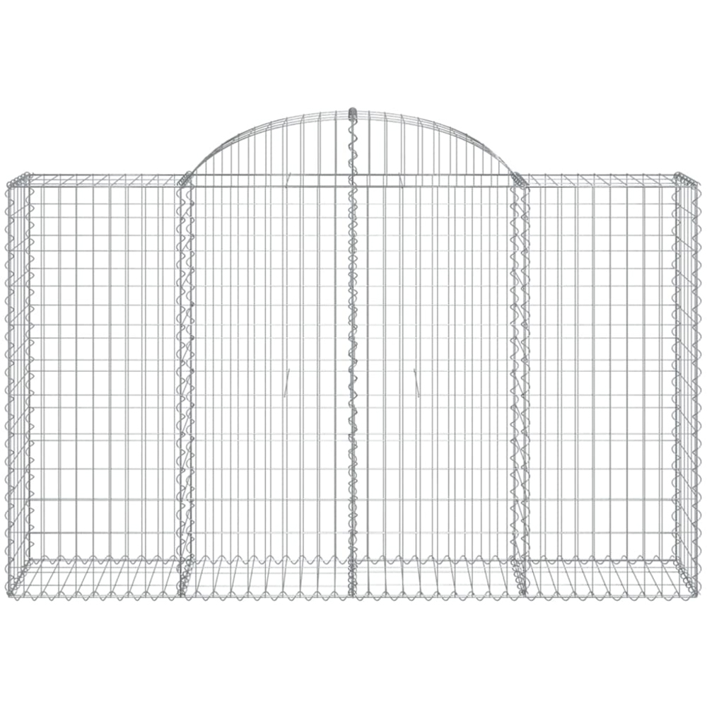 vidaXL Silver Galvanised Iron Arched Gabion Basket 200 x 50 x 120/140cm 15 Pack Image 2
