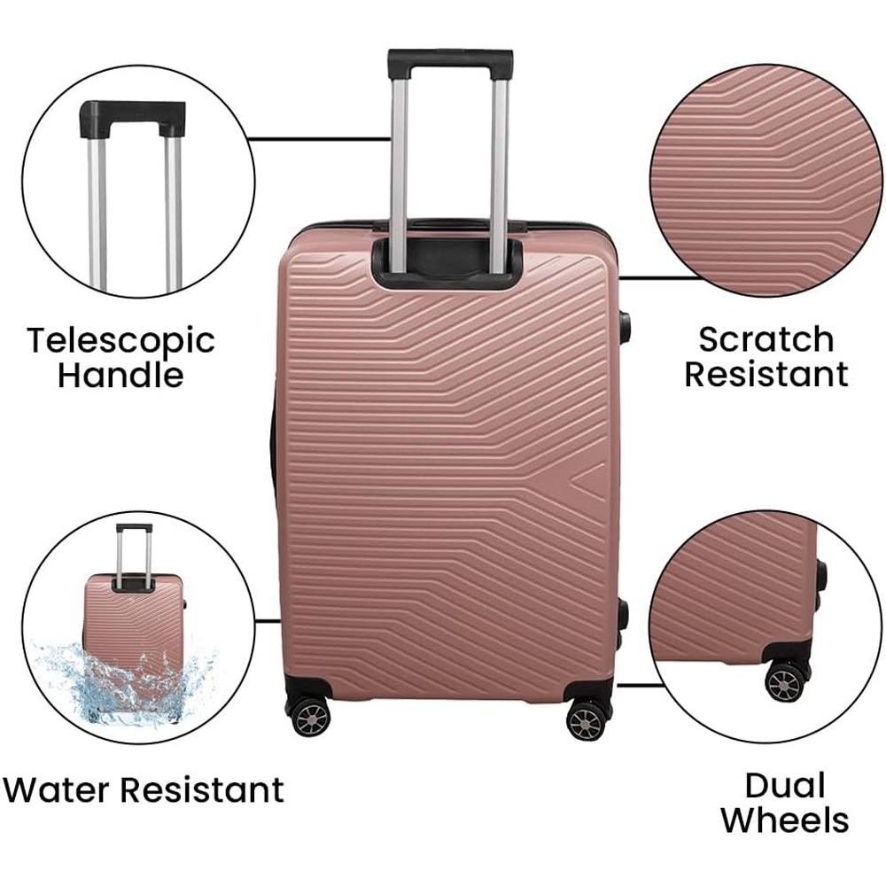 Alivio Set of 3 Rose Gold Hard Shell Luggage Suitcase Image 5