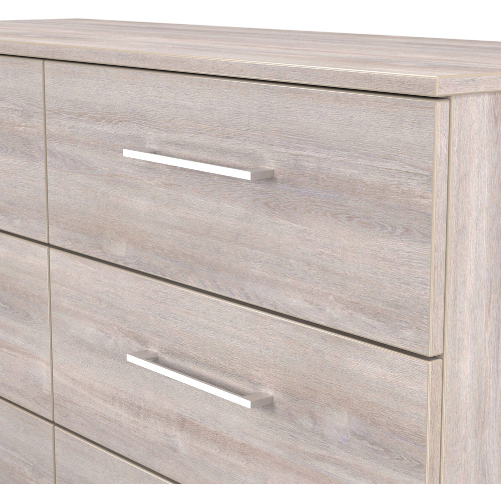 Crowndale Worcester 6 Drawer Grey Oak Wide Chest of Drawers Ready Assembled Image 6