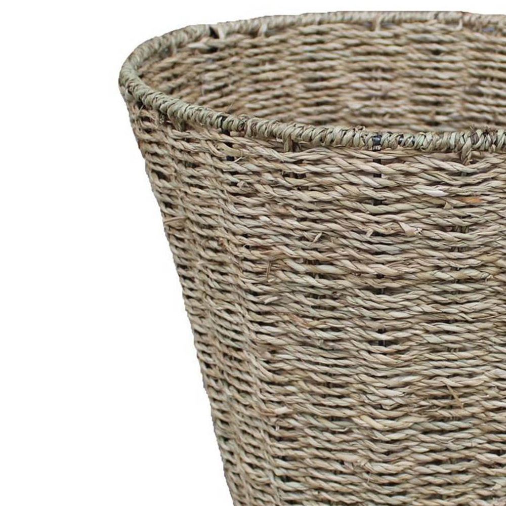 Red Hamper Seagrass Round Waste Paper Basket Image 3