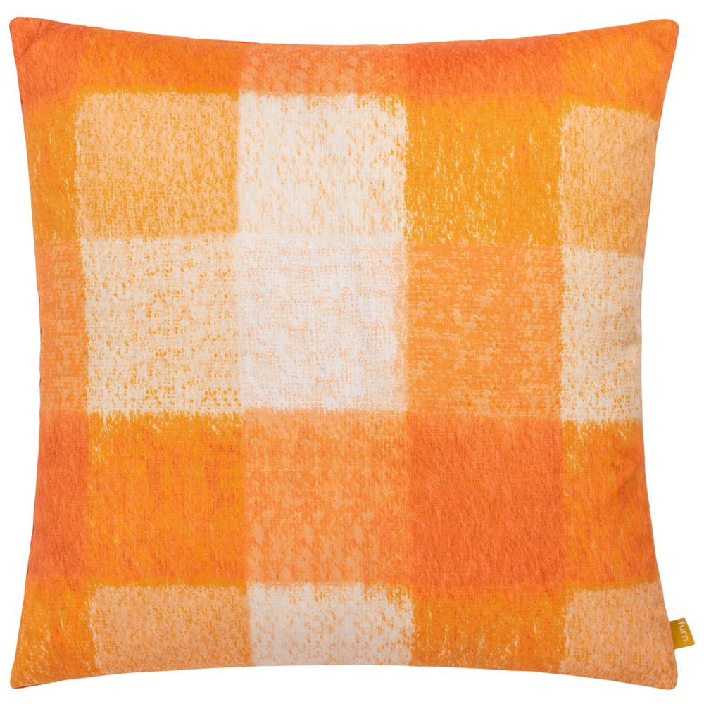furn. Alma Orange Check Cushion Image 1