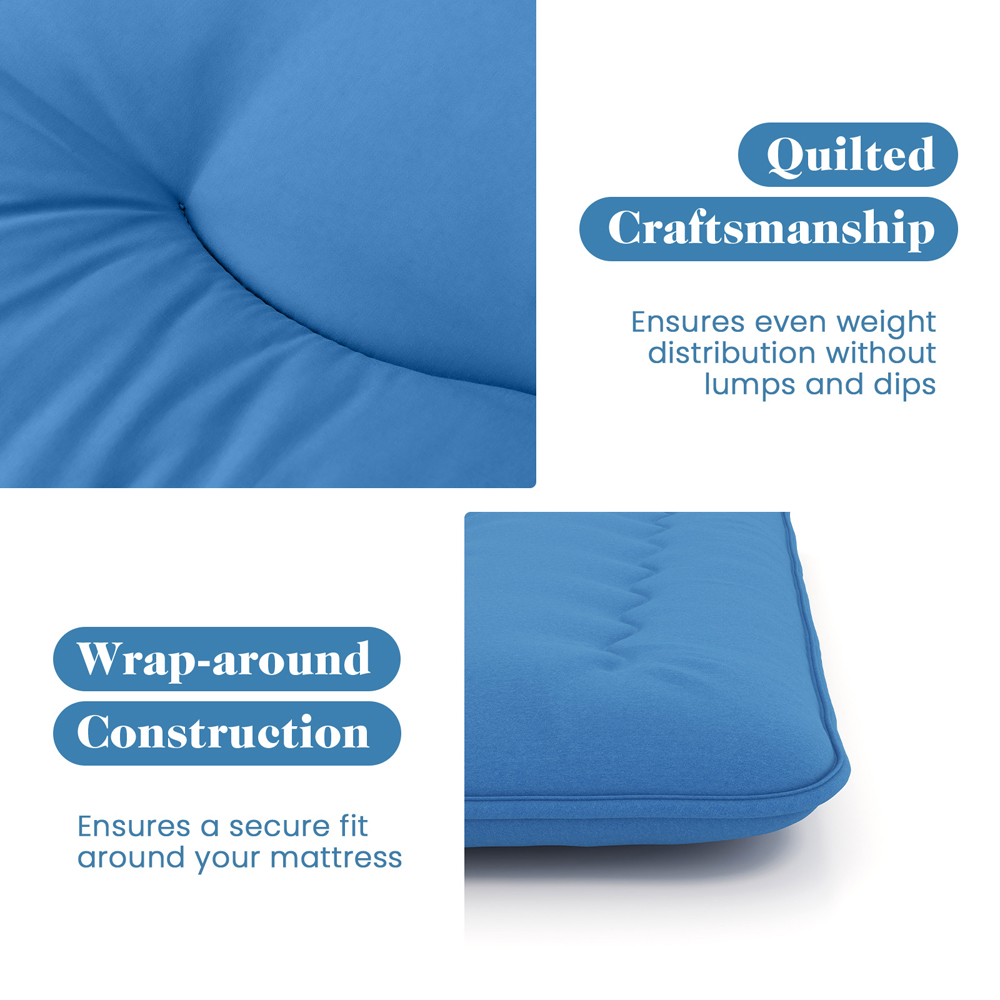 Costway King Size Blue Japanese Futon Floor Mattress with Bag Image 6