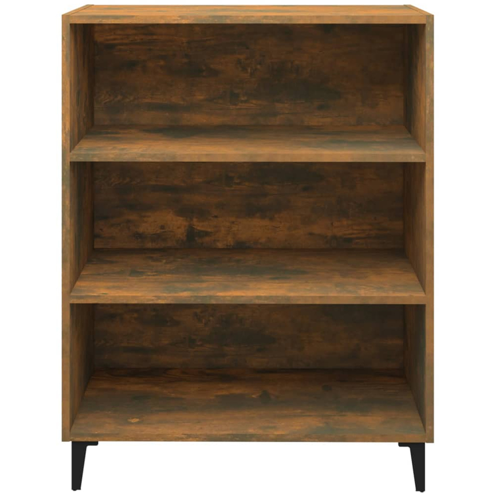 vidaXL 3 Open Shelf Smoked Oak Sideboard Image 3