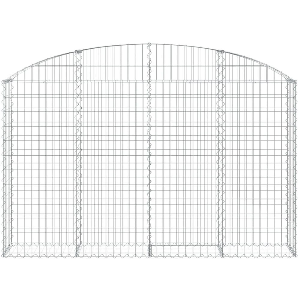 vidaXL Silver Galvanised Iron Arched Gabion Basket 200 x 30 x 120/140cm Image 2